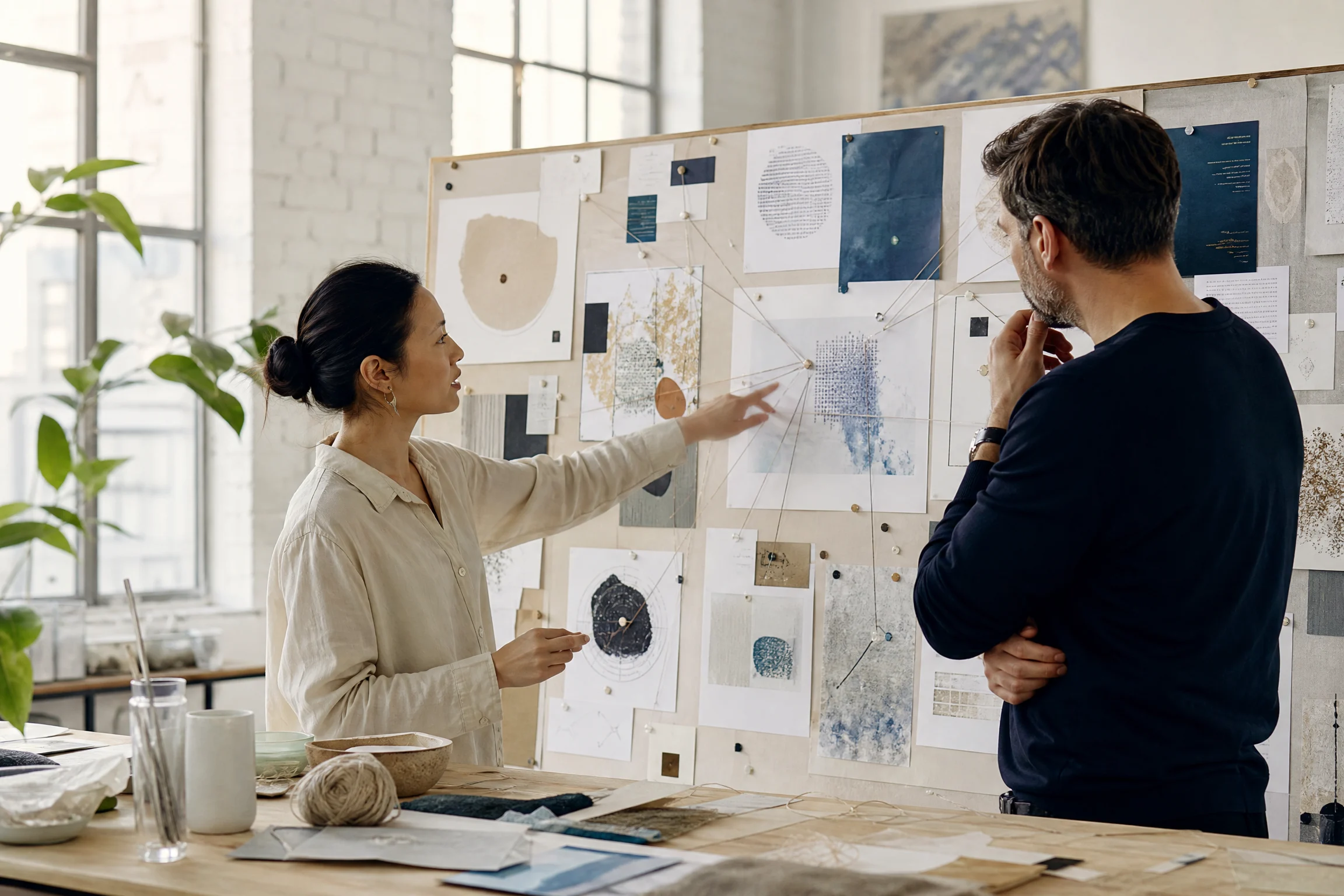 Analyst and product lead discussing evidence
